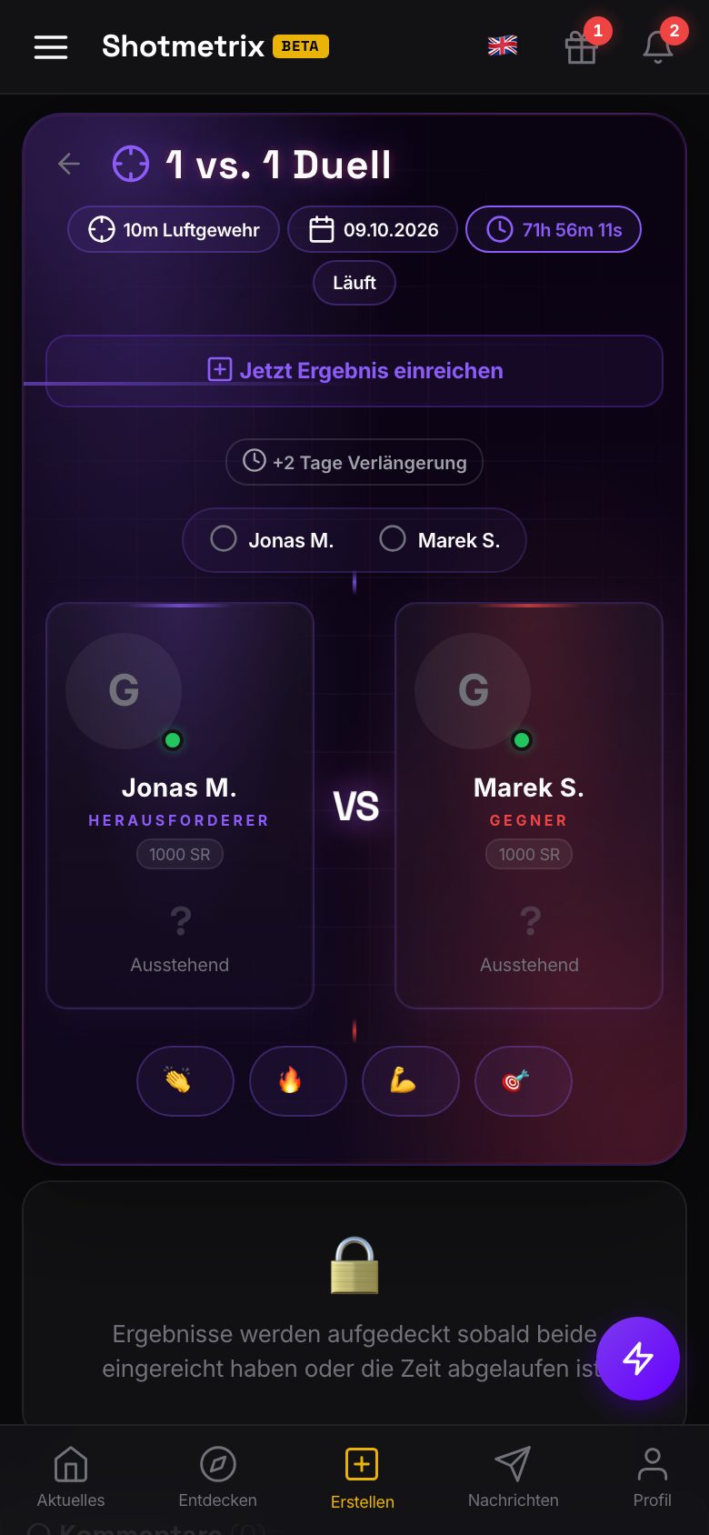 Dasselbe Duell am Telefon.